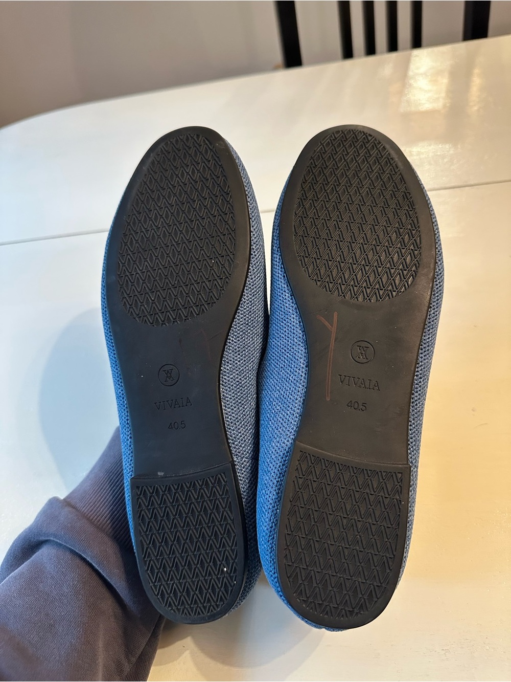 VIVAIA Blue Embroidered Slip-On Loafers - Picture 6 of 8